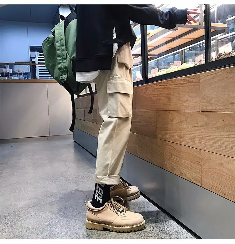 Zogaa мужские брюки-карго в стиле хип-хоп, новинка 2019 года, винтажные Брюки-джоггеры с несколькими карманами, мужские корейские модные