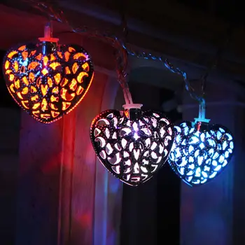 

LED Heart Shape Light String Fairy Lights Iron Christmas Festival Decoration