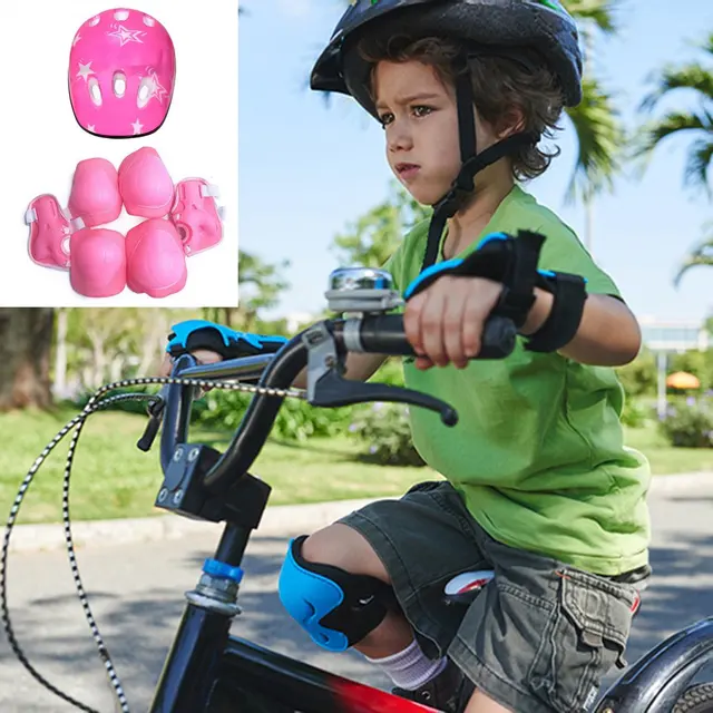7PCS/SET Universal Children Kids Protective Gear Set Comfortable Scooter Skate Roller Cycling Knee Pads Elbow Pads Set 5