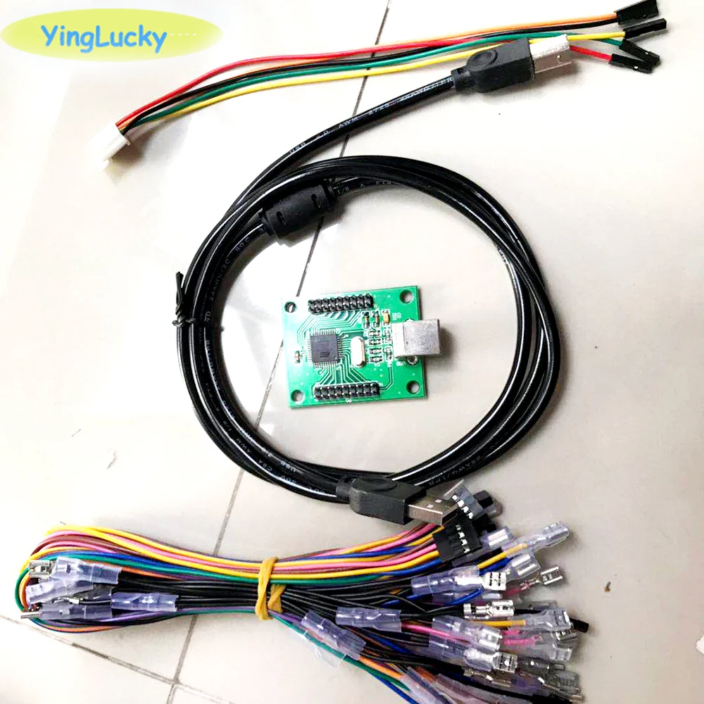 New Xin Mo Arcade 2 Players Zero Delay encode USB Driver Kit MAME PC Keyboard Encoder with Joystick Cables 
