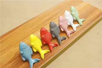 Children Drawer Knobs Fish Shape Ceramic Handles for Kids Room Kitchen Cabinet Handles Cupboard Knobs Furniture Hardware