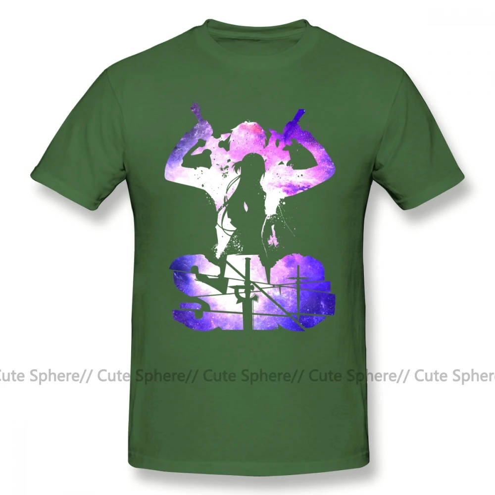 Обувь для вечеринки в Стиле косплей Sword Art Online футболка SAO футболка забавные повседневные футболки 100 процентов, хлопковая футболка с короткими рукавами и принтом персонажей футболка с принтом мужской Большие размеры футболка - Цвет: Army Green