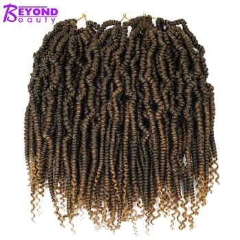 

12 Inch Brown Bomb Passion Twist Crotchet Hair Weave Spring Twist for Black Women Synthetic Short Ombre Braiding Hair Extension