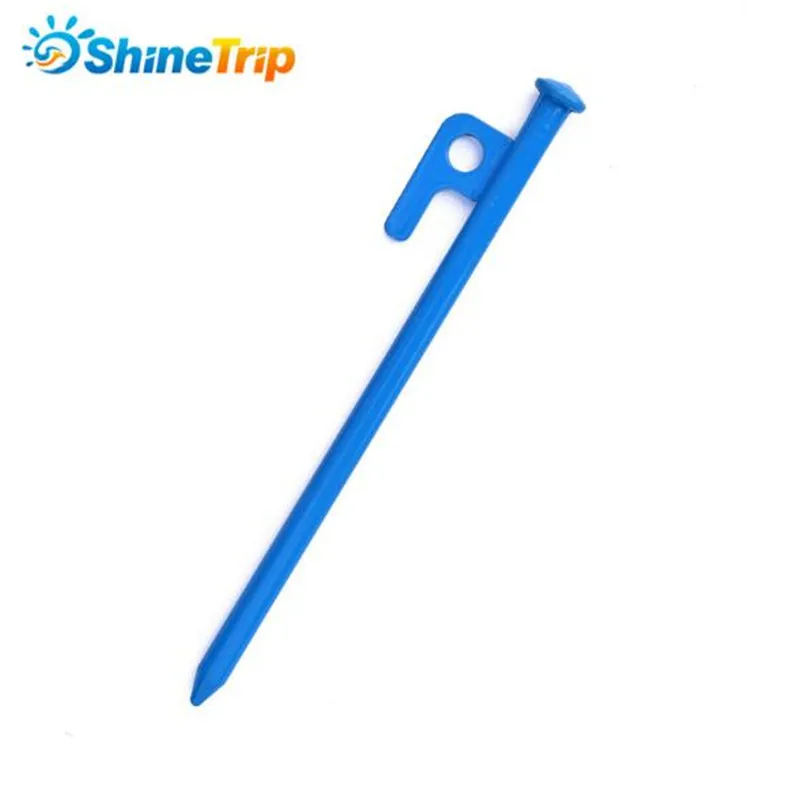 20cm blue Tent Nail(4 pcs) NEW Shinetrip 20/30cm High-strength Tent Nail Steel Outdoor Tent Peg Camping Tent Accessories - Цвет: 20cm blue