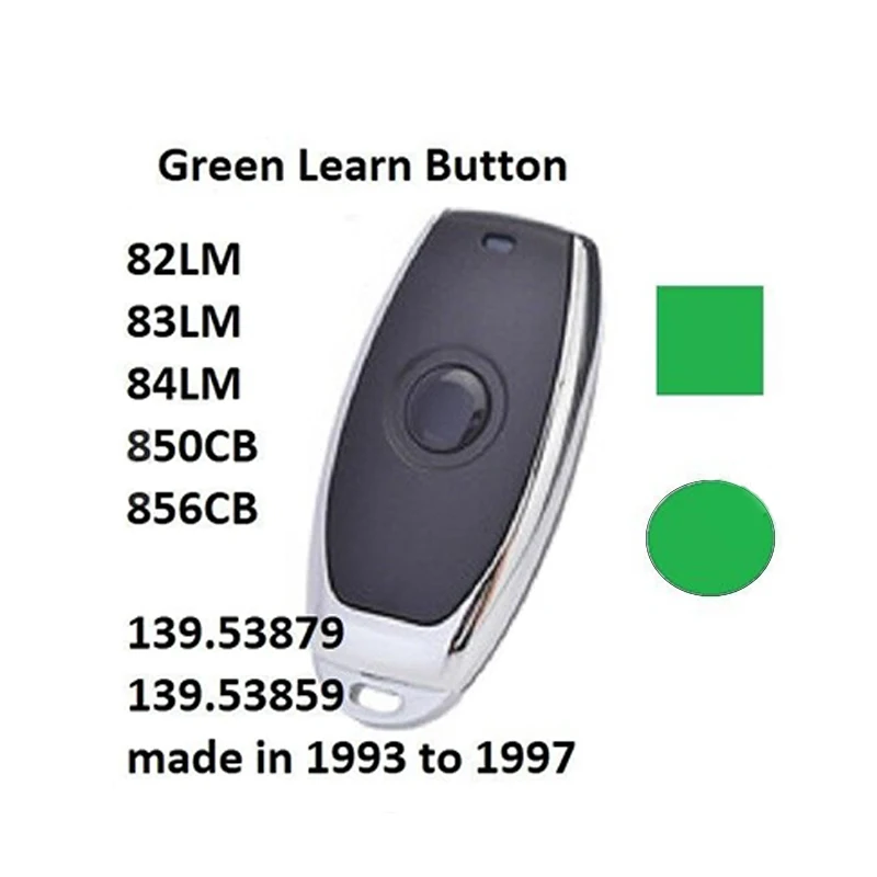

For Sears Liftmaster Chamberlain Craftsman 81LM Compatible Garage Door Remote Key Chain Green Learn Button
