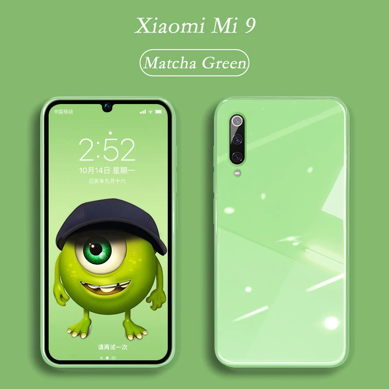 Жидкий силиконовый чехол из закаленного стекла для телефона для Xiaomi mi 9 Lite SE mi 8 mi CC9 mi 9T Red mi K20 Note 7 8 Pro чехол с мягкой рамкой - Цвет: Matcha Green