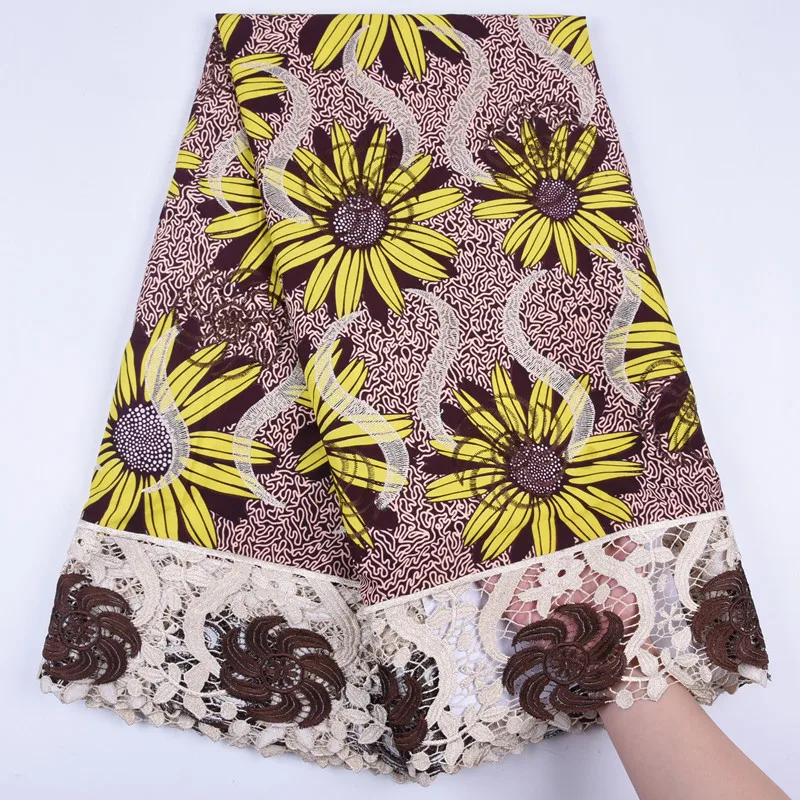 Новая Венди гипюровая кружевная ткань с вышивкой высокого качества восковая кружевная ткань со шнуром африканская восковая кружевная ткань для платья A1295 - Цвет: As Picture