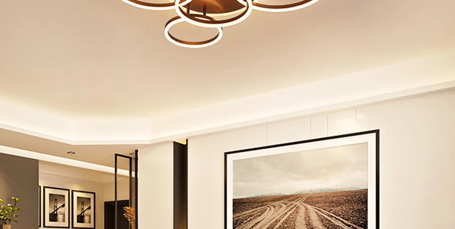 Современная светодиодная акриловая люстра в виде канделябра для гостиной спальни Lamparas De Techo белая или кофейная Поверхностная светодиодная