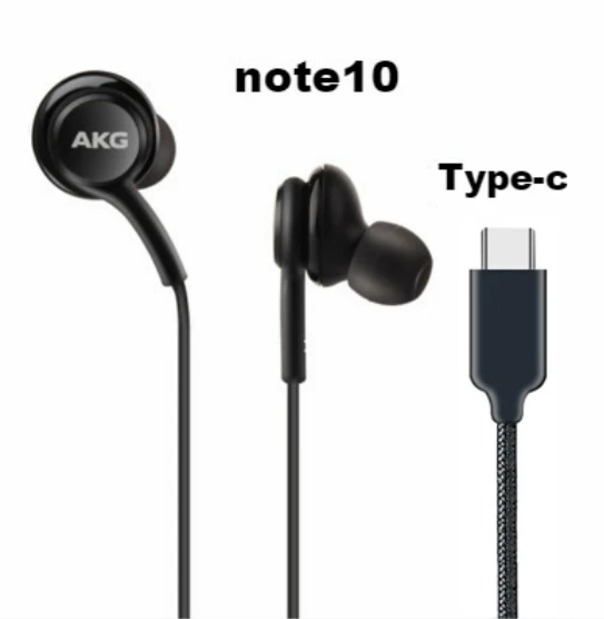 Наушники AKG черные eo IG955 3,5 мм/type-c в уши с микрофоном Проводная гарнитура для Galaxy samsung note10/note10+ S8 S9 s10 смартфон - Цвет: Type c black no box