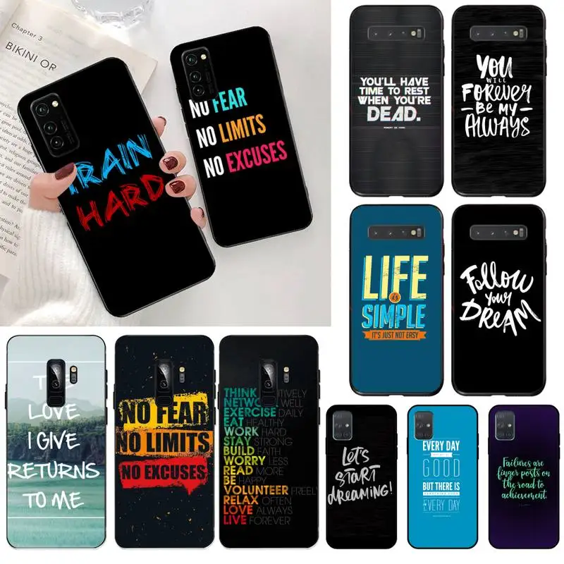 CUTEWANAN Inscription Quotes Motivation Phone Case Cover for Samsung S20 plus Ultra S6 S7 edge S8 S9 S10 5G lite 2020 | Мобильные