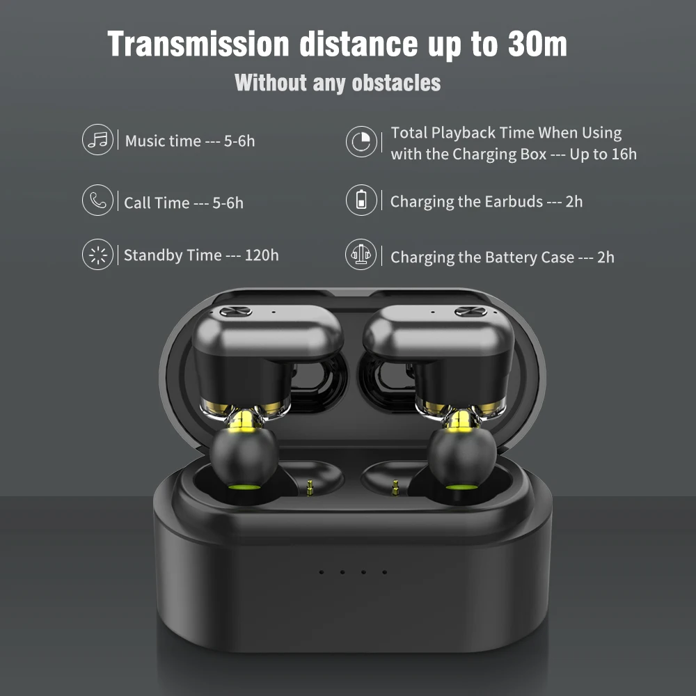 FBYEG TWS Bluetooth наушники V5.0 беспроводные наушники бас стерео [Двойной Динамический драйвер] HiFi игра с микрофоном наушники гарнитура