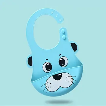

Waterproof Baby Soft Silicone Bibs Cartoon Infant Feeding Food Catcher Pocket QX2D