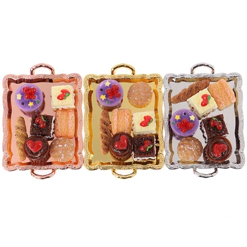 

Food Cake Plate Breads Set For Kitchen Table Decoration Accessory For Pretend Play Toys 1:12 Dollhouse Miniature