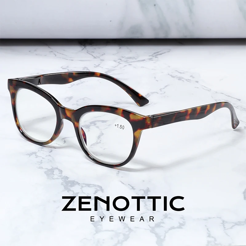 ZENOTTIC Retro Cat Eye Reading Glasses Women Anti Blue Light Presbyopia Eyeglasses Vintage Computer Eyewear Diopter 0 to +350