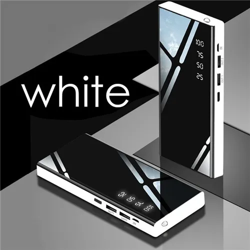 Power Bank Mirror Screen 30000mAh Portable Powerbank Led Flashlight LCD Digital Display Fast Charging External Battery Charger best power bank 20000mah Power Bank