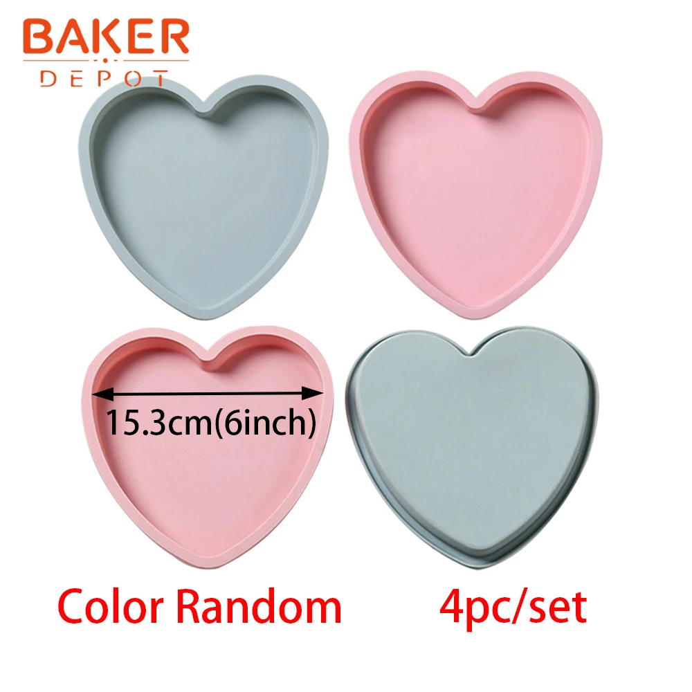 BAKER DEPOT Радужная форма для торта силиконовая форма для торта выпечка круглый торт пицца форма в виде гамбургера DIY День рождения упаковка из 4 - Цвет: CDY-479-4
