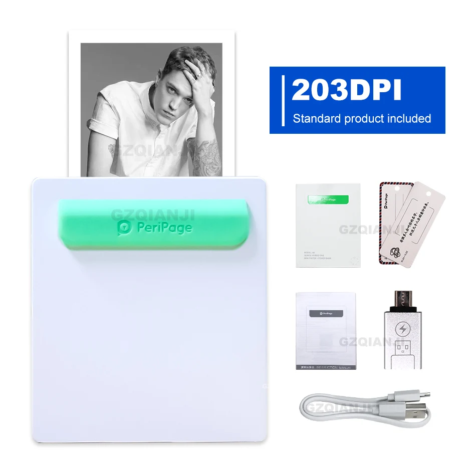 1 pcs 203dpi Printer Портативный термальный Bluetooth принтер 58 мм мини беспроводной POS Термальный фотопринтер для Android IOS мобильный телефон GZM5804 - Цвет: 1 pcs 203dpi Printer