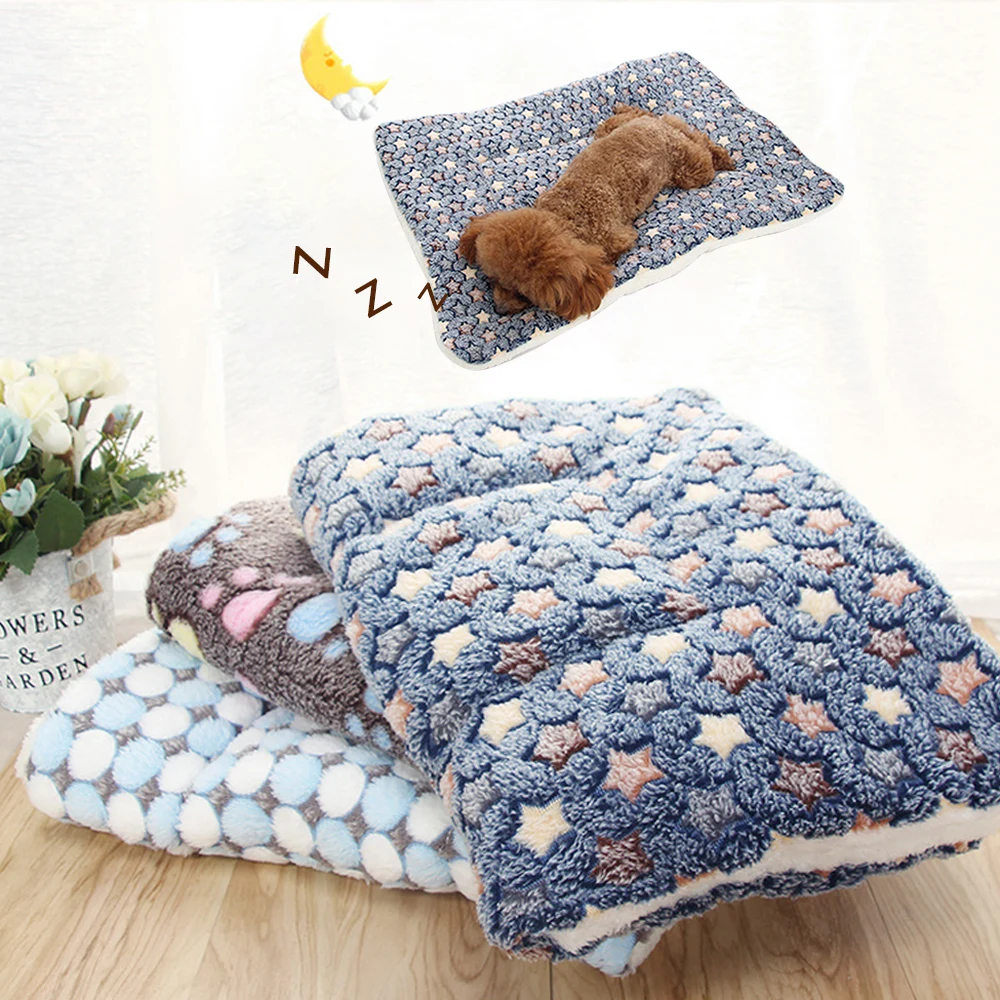 

Soft Warm Sleep Mat Pet Bed Pet Cushion Cashmere Mat New Pet Soft Fleece Cat Bed Mat Rest Dog Blanket Winter Foldable