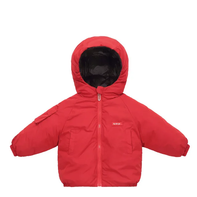 Детская куртка, верхняя одежда осеннее теплое пуховое пальто с капюшоном для мальчиков и девочек Подростковая парка детская зимняя куртка размер от 2 до 13 лет - Цвет: red1