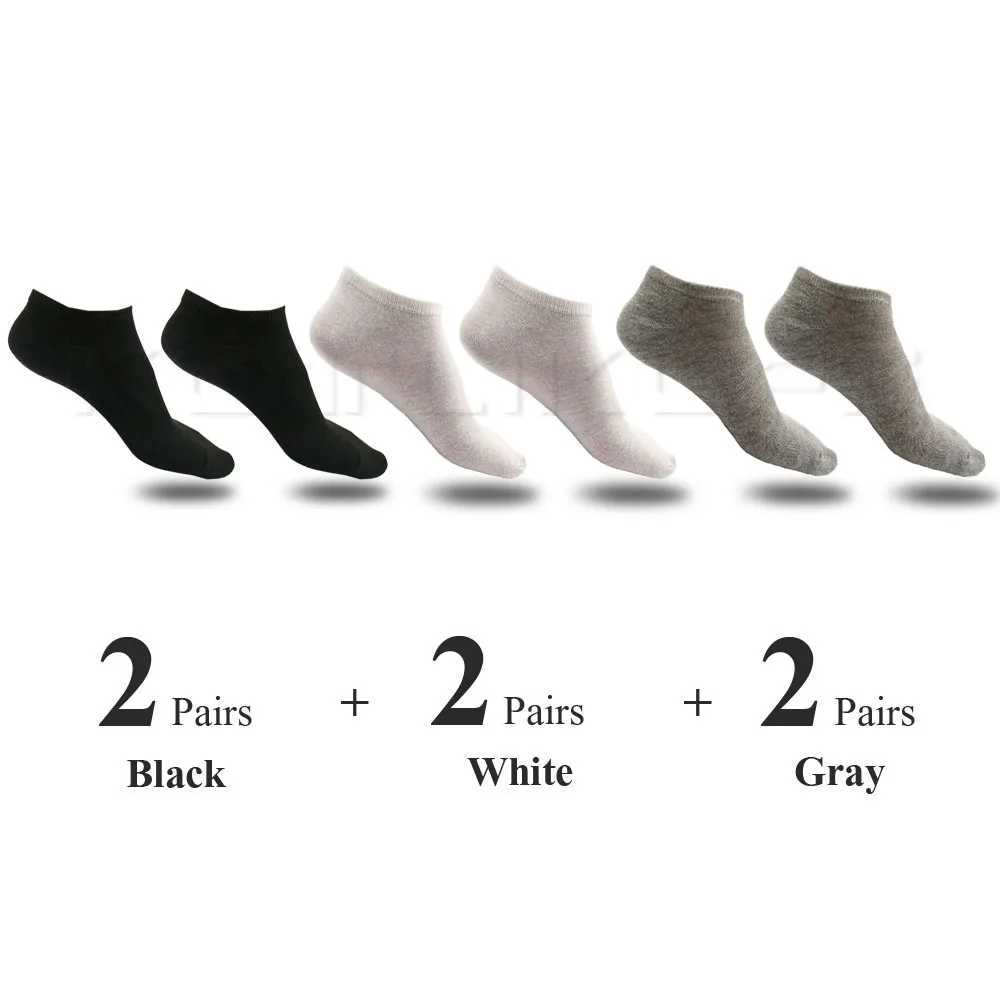 6 пар/лот, хлопковые носки, тонкие дышащие носки, высокое качество, не показывают, носки-башмачки, короткие, мужские, женские, вставные подушечки - Цвет: Mixed color 6 Pairs