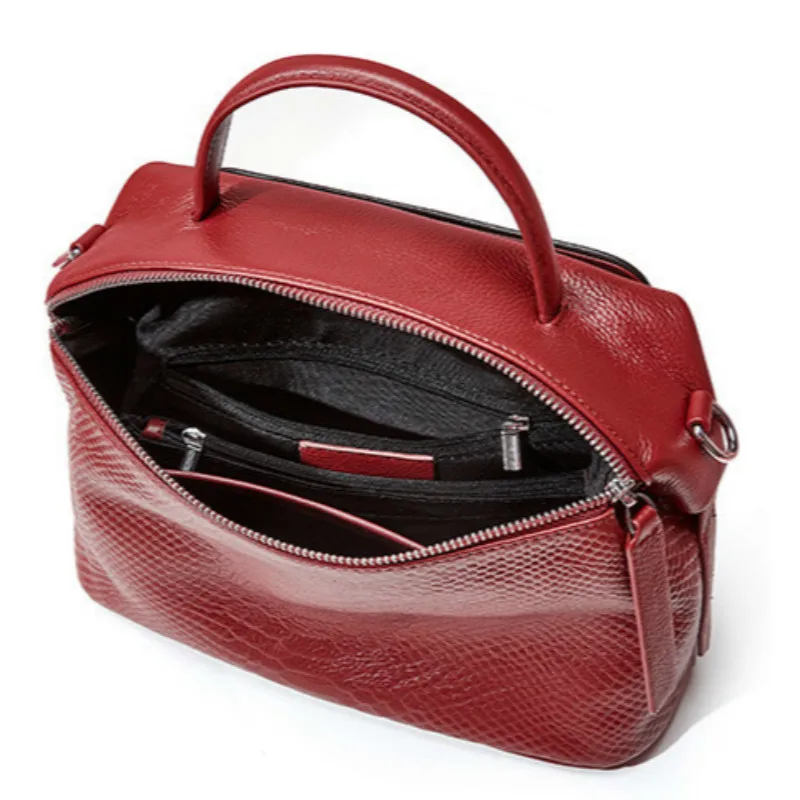 Классическая черная женская брендовая сумка из 100% натуральной кожи с