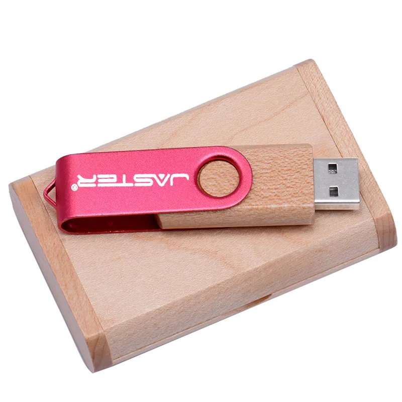 JASTER Пользовательский логотип цветной металл+ клен дерево usb флэш-накопитель 4 ГБ 8 ГБ 16 ГБ 32 ГБ 64 ГБ 128 ГБ wediing персональные подарки - Цвет: Pink