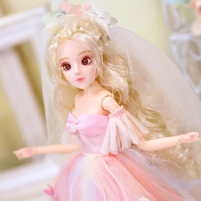 Мм для 1/6 BJD кукла принцесса свадебное платье для куклы 30 см кукла с гибкими суставами - Цвет: caihong