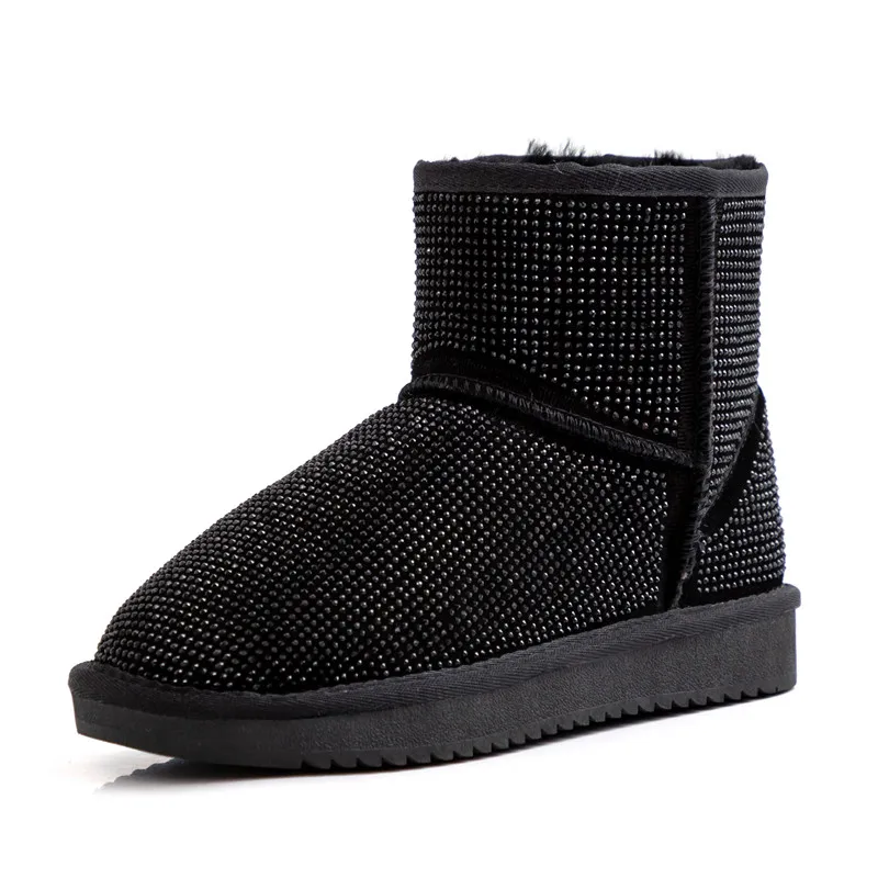MORAZORA new arrive high quality ankle boots winter keep warm snow boots comfortable flat heel round toe women boots - Цвет: Черный
