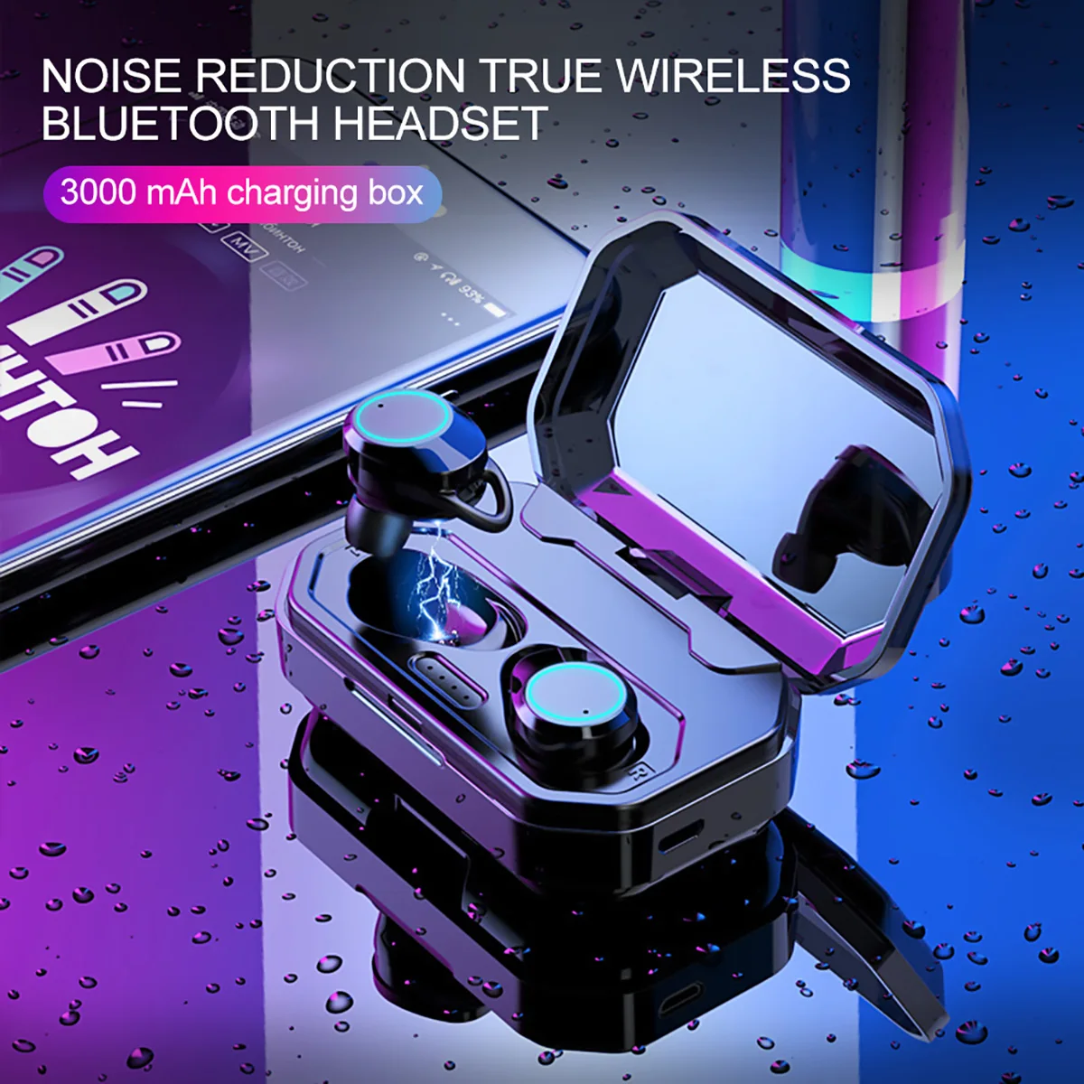G02 TWS Bluetooth наушники 5,0 Беспроводные наушники 9D стерео Музыкальная гарнитура с сенсорным управлением светодиодный дисплей 3300 мАч power Bank