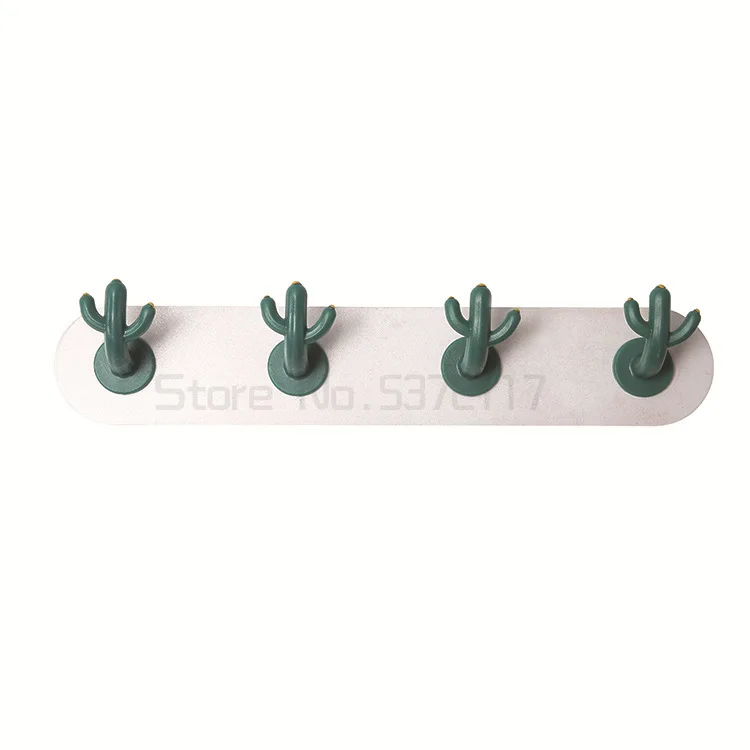 Creative tropical style cactus hook, no nail hook behind strong door, kitchen bedroom wall