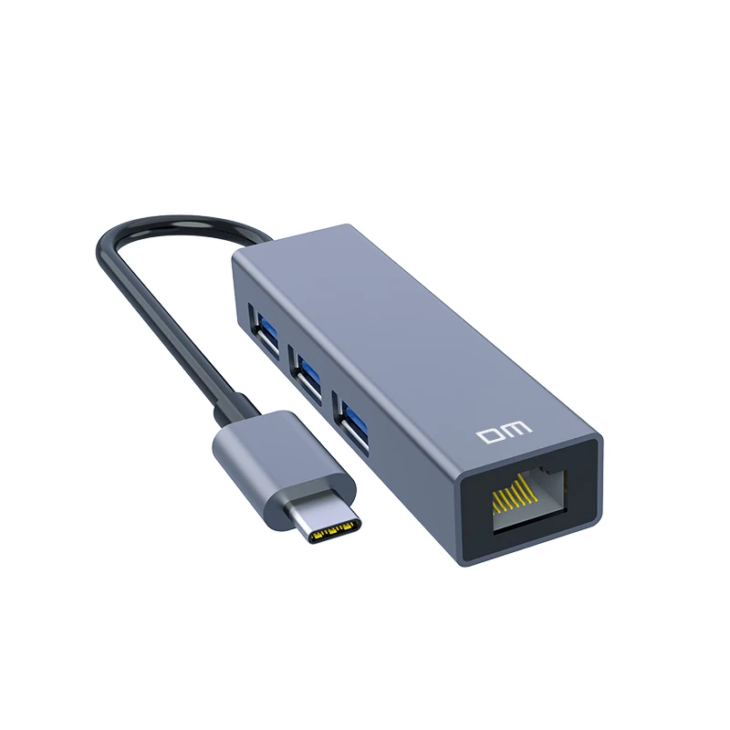 Тип C к USB2.0 3 портовый концентратор с 100 Мбит/с RJ45 ethernet порт CHB002 Новая поддержка 1 ТБ hdd