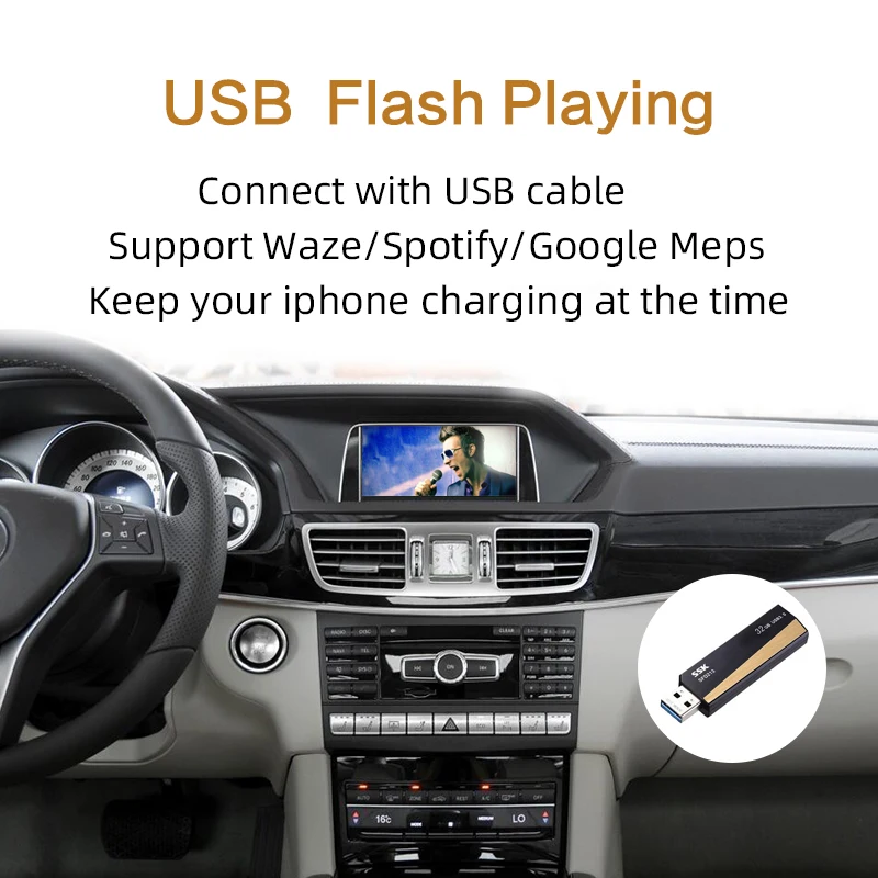 Sinairyu wifi беспроводной Apple Carplay для Mercedes NTG4.5 4,7 C CLA CLS класс W204 2013- Обновление Android Авто Spotify Waze