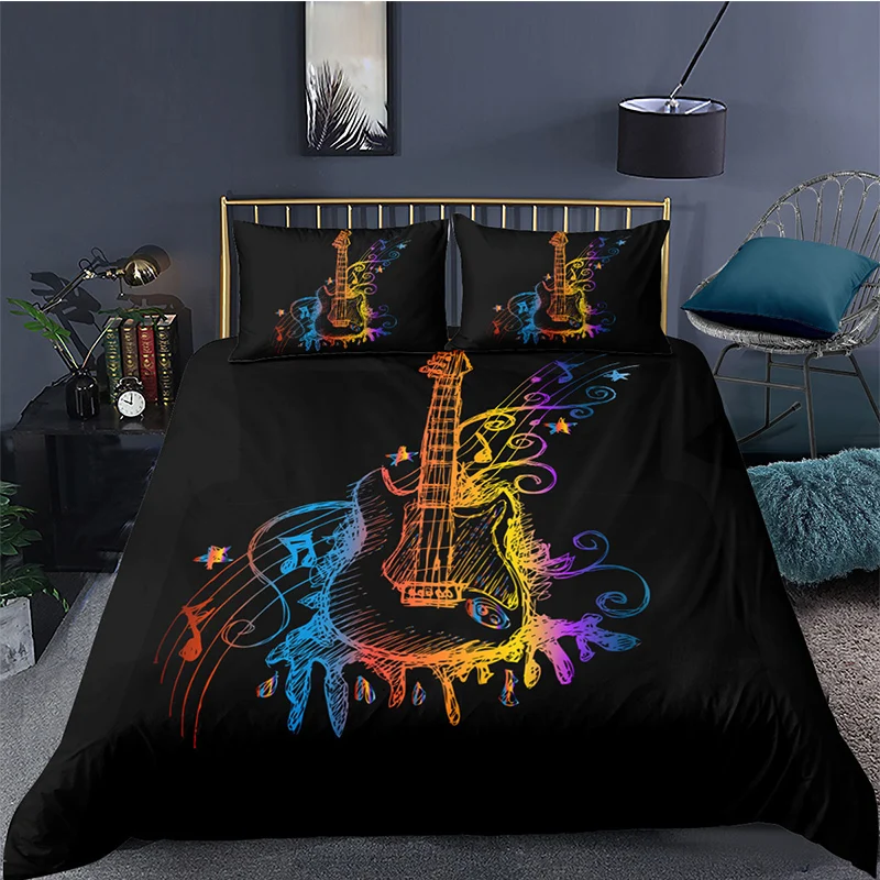 

Duvet Cover Set 3d Music Note Print Bedroom Decor 2/3pc Luxury Home Textiles Twin/Queen/King Size Bedding With Pillowcase