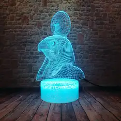 Египетский фараон мигающая Модель 3D иллюзия светодиодный настольный ночник красочный меняющий свет фигурки и игрушки декор