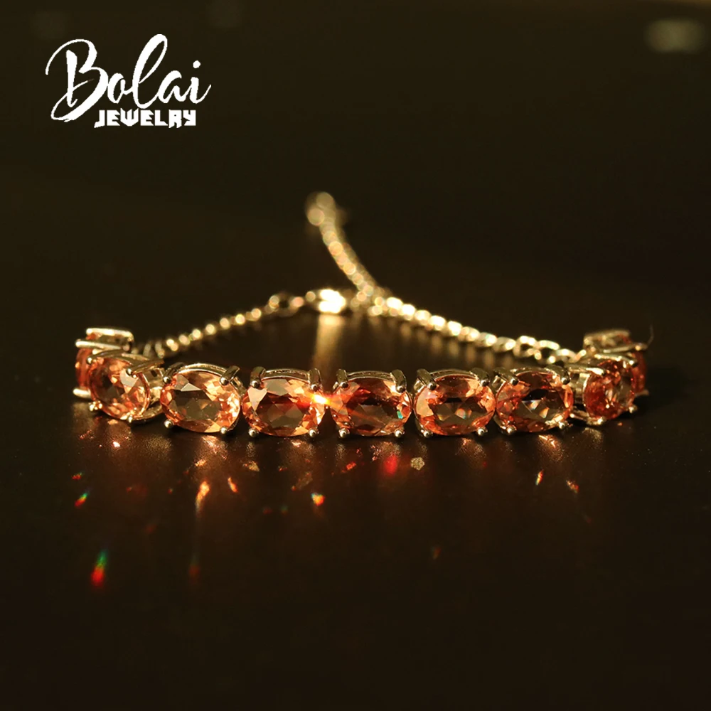 

14.5ct created zultanite bracelet color change diaspore gemstone simple design bracelet for women 925 sterling silver bolai