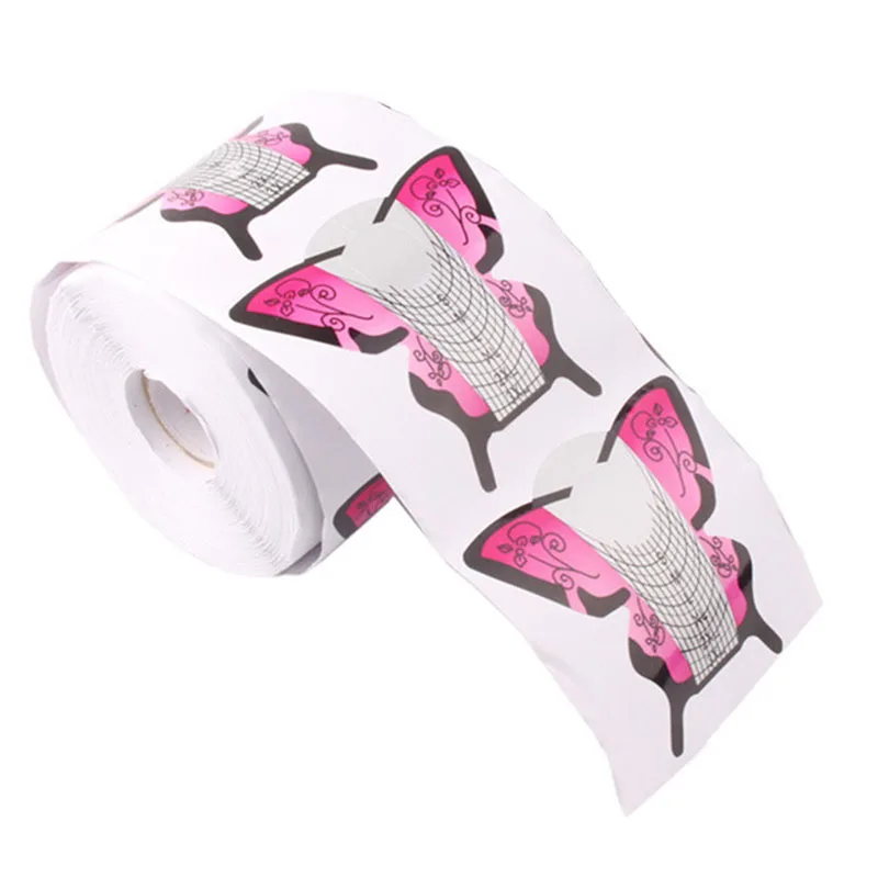 HTHL-300Pcs/рулон ногтей формы бабочка скульптуры наклейки на Кончики ногтей Руководство Расширение акриловый УФ инструмент для работы с гелем бумажный лоток B