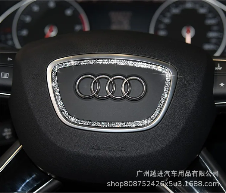 Только в Audi A4L/A3/A6L/Q5/Q3 внутренняя отделка модифицированный руль бриллиантовые наклейки Audi украшение блестящий обруч