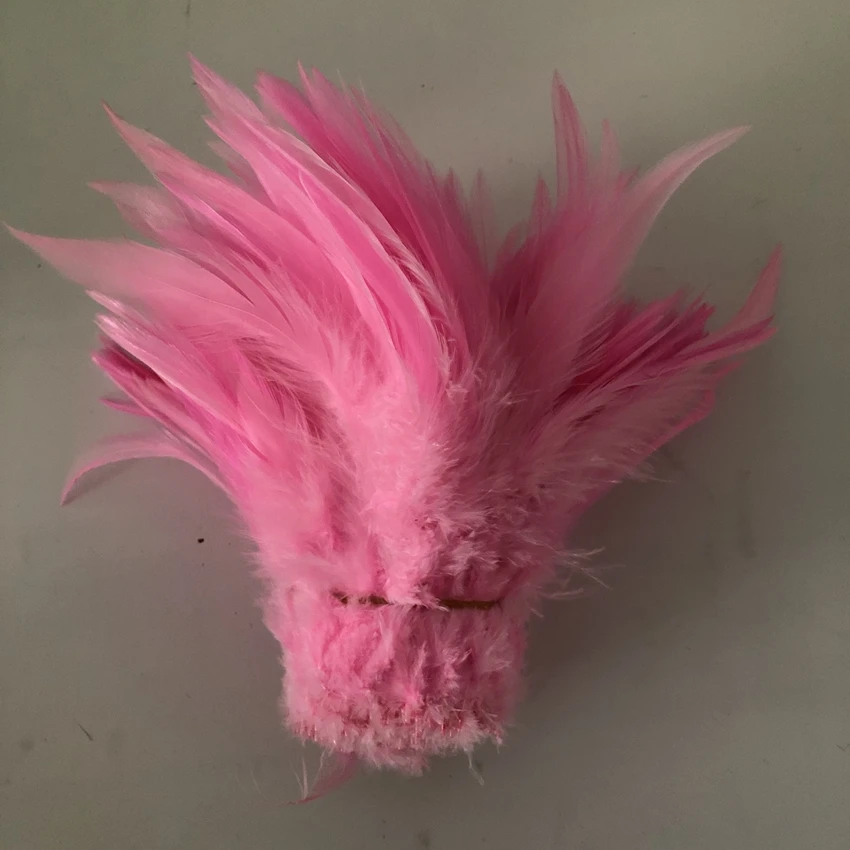 1 ярд длинный пучок 10-15 см 4-6 дюймов седло для петуха перо нанизанное куриное перо отделка бахрома кружева ленты с петухом для платья/юбки - Цвет: pink