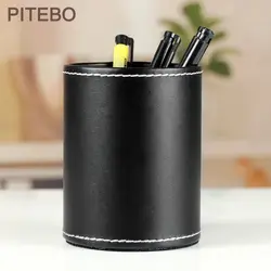 Питебо Высококачественная креативная Кожаная подставка для ручек корейский бизнес Многофункциональная офисная подарочная упаковка