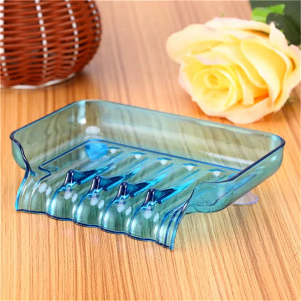 1pc Chic Silicone Soap Dish Plate Holder Tray For Bathroom Kitchen Easy to Drain 