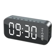 

Wireless Bluetooth mirror speaker mobile phone computer Mini band alarm clock display portable plug-in card small
