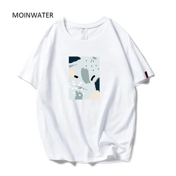 

MOINWATER O-neck Fashion T shirts For Women Vogue Woman Casual Tops Female Soft Casual Tees Women's Cotton T shirt MT20090