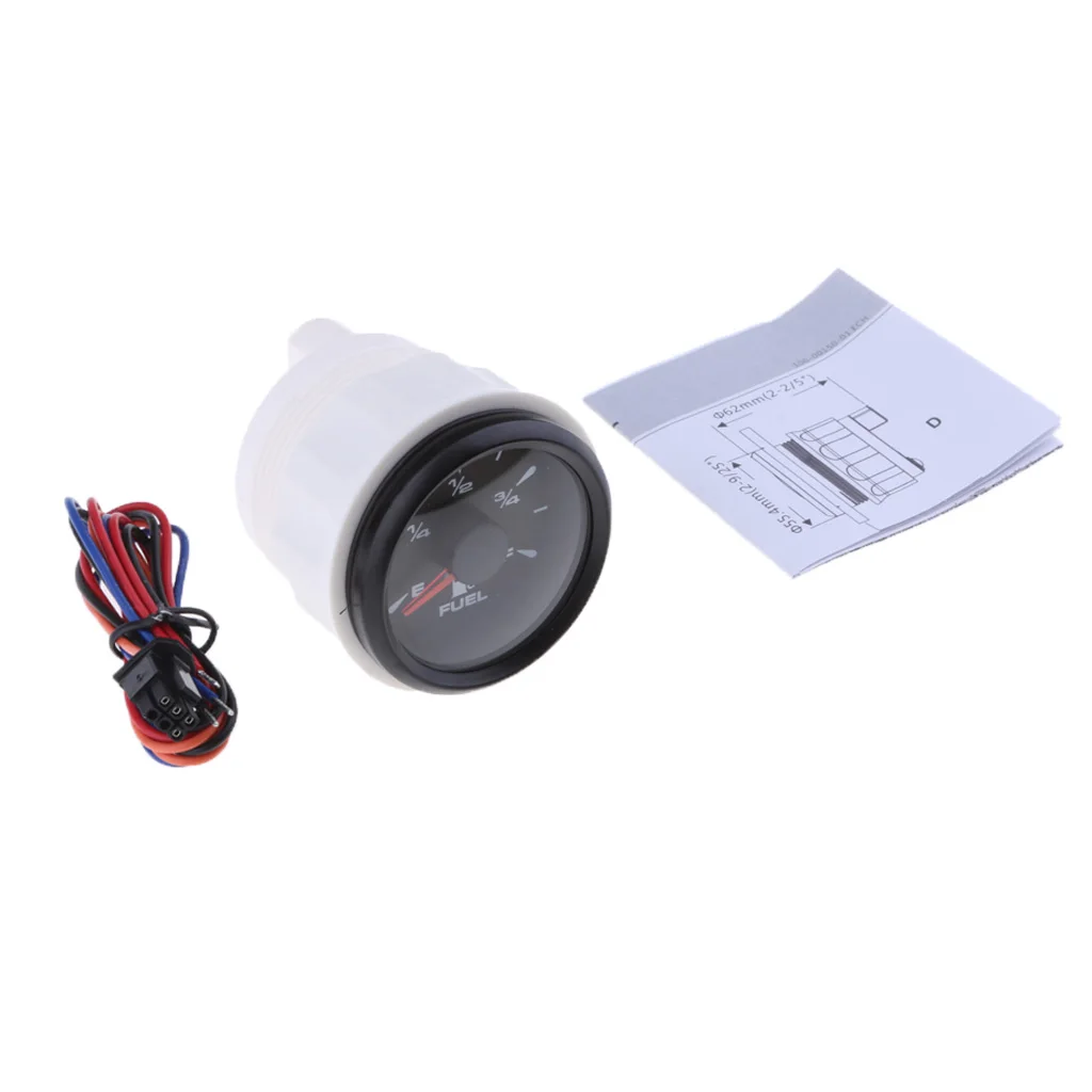 Boat Fuel Level Gauge - Waterproof Car Fuel Gauges/Meter 0~190 ohm With Red Pointer, 9~32V for Car /Motocycle/ Yacht