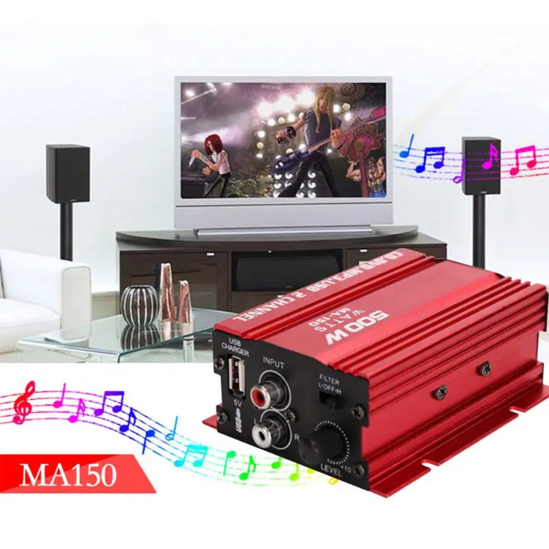 Mini Hi-Fi 500W 2 Channel Stereo Speaker for Car Stereo Speaker Easy Installation