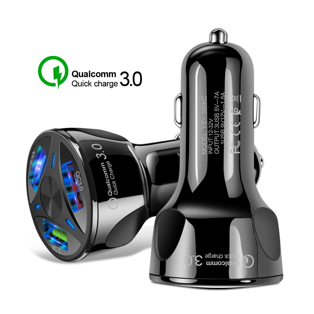 3 порта USB Автомобильное зарядное устройство Qick Charge 0 Быстрая автомобильная
