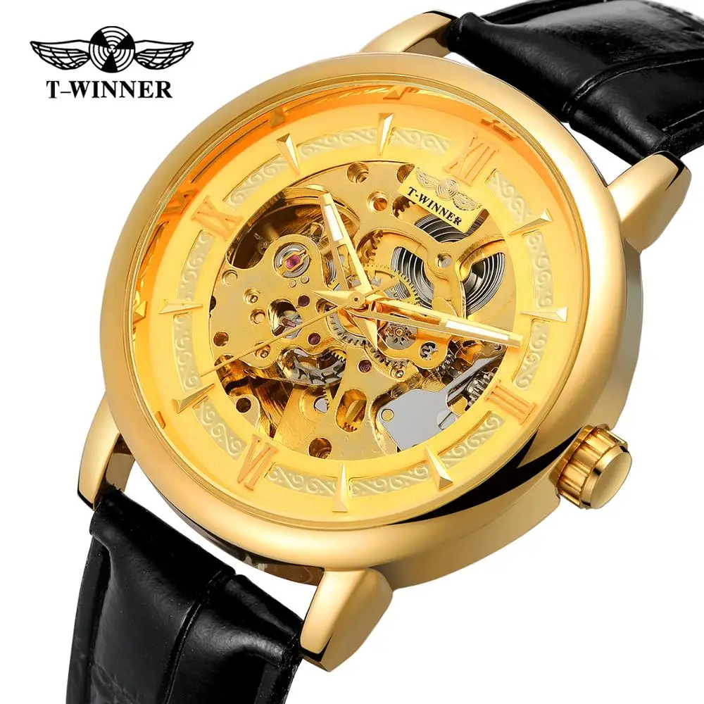 

Winner Luxury Brand Best Design Skeleton Luxury Automatic Self-winding Movement High End Leather Strap Wristwatch Heren Horloge