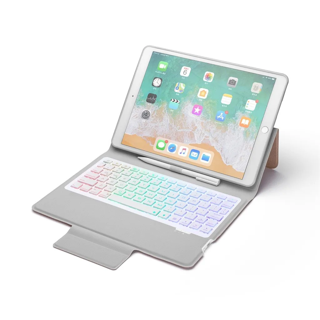 20% Bluetooth клавиатура чехол с карандашом держатель для iPad pro/Air 10,5 дюймов с подсветкой Клавиатура чехол карандаш держатель