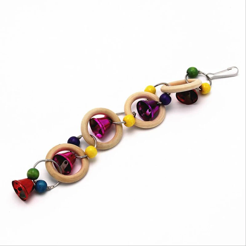 Parrot Bell Toys Birds Chewing Hanging Swing Cage Toy Bite Accessories Parakeet Beads Cockatiel Play Toy Pet Bird Supplies