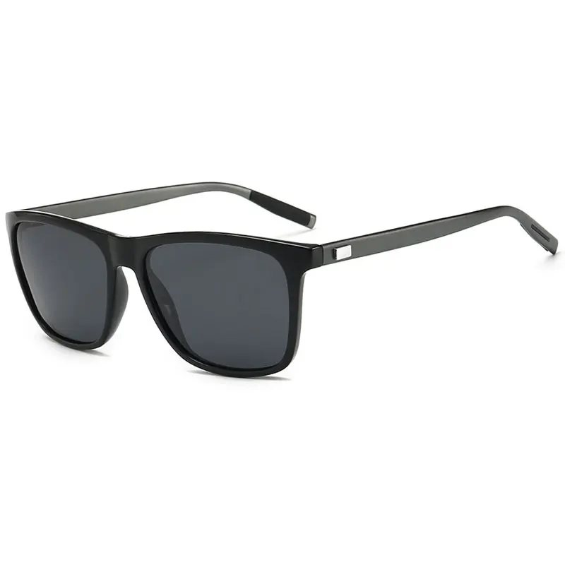 HUHAITANG Классические поляризованные солнцезащитные очки мужские роскошные брендовые Квадратные Солнцезащитные очки для вождения женские дизайнерские мужские солнцезащитные очки - Lenses Color: Black Gun Legs