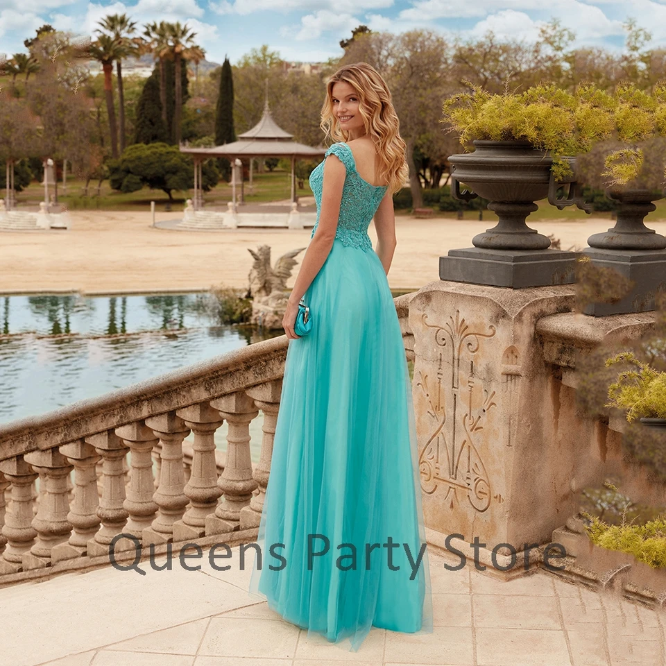 Abiti da madre turchesi dello sposo con scollo A V manica con